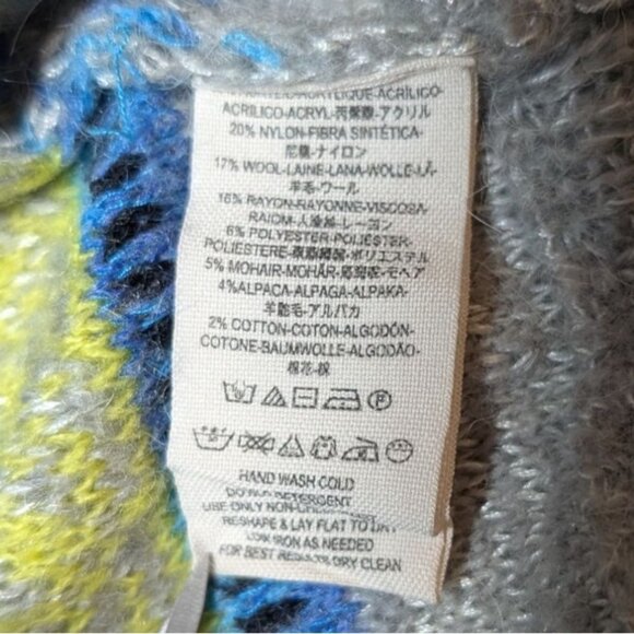 Free People Patchwork Turtleneck Sweater Womens Small Boho Striped Multicolor - Picture 4 of 6